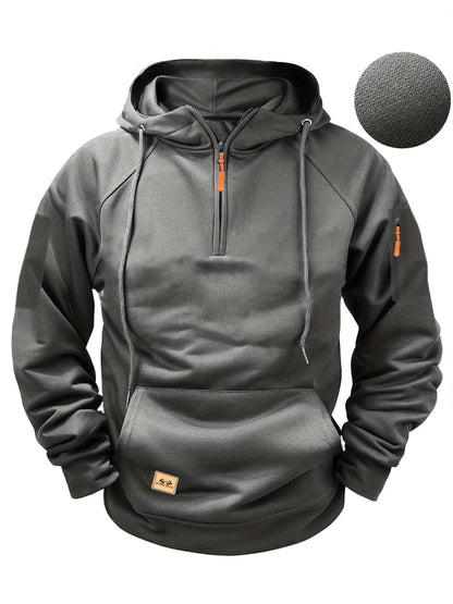New Multi Pocket Zipper Fleece Dropped Shoulder Hooded Sweatshirt Men's Women's Plus Size Loose Pullover Fashion Sweatshirt