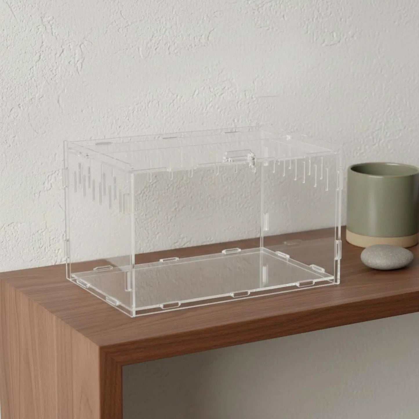 Transparent reptile enclosure, Tall, transparent, clear reptile habitat,