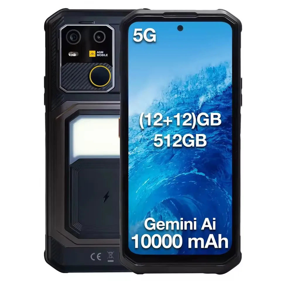 AGM G3 5G Rugged Phone 24GB(12+12) 512GB Wireless Charging 10000mAh Phone 6.72' 120Hz Dimensity 7300 Android15 Camping Light