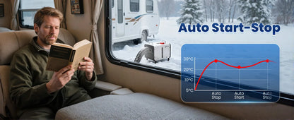 Hcalory HC2-H 8KW All-in-One Diesel Air Parking Heater DC12V/24V Portable Diesel Heater 0.12-0.45 L/h with Smart App Control & 220-240V Adapter