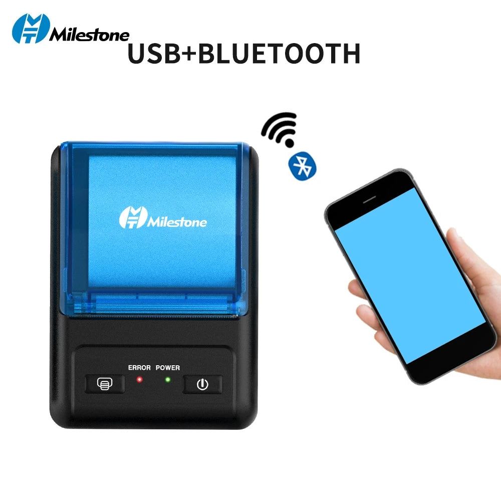 Milestone Portable Mini Wireless Thermal Printer Bluetooth Android Receipt Printing 58mm Office  Android Receipt Printer Epson p