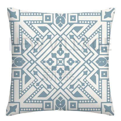 Lake blue white geometric linen pillowcase sofa cushion cover home decoration can be customized for you 40x40 45x45 50x50 60x60