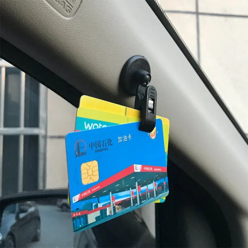 1PCS Car Interior Window Clip Mount Black Suction Cap Clip Plastic Sucker Removable Holder For Sunshade Curtain Towel Ticket