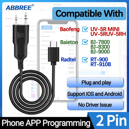 USB Programming Cable With CD for Baofeng UV-5R 82 888S UV-S9PLUS UV-13 16 17 21 Pro Quansheng UV-K5 5R Plus Walkie Talkie Radio