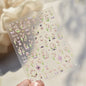 White Flower Petal Cherry Blossom Peach Blossom Falling Petal Floral Gradient 5D Self Adhesive Nail Art Sticker Manicure Decals