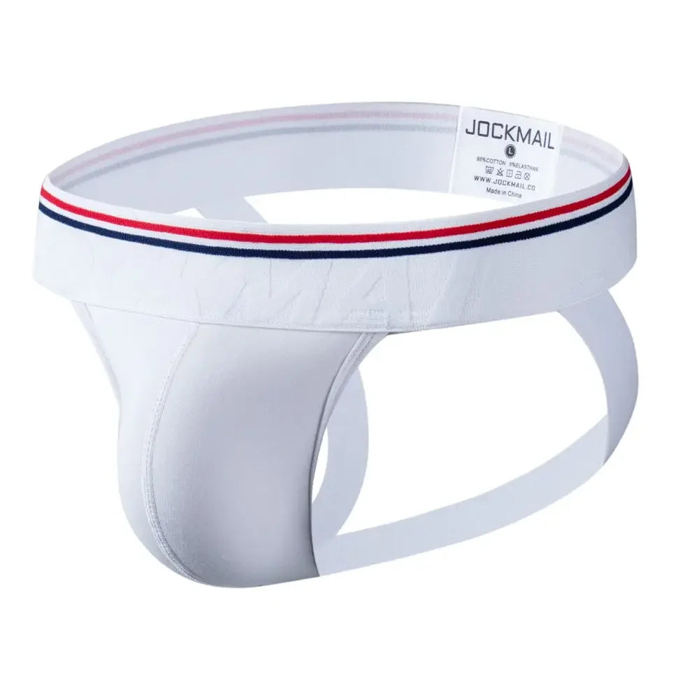 Sexy Men Underwear Brief Underpants Rainbow Stripes Gay Men's Jockstrap Bikini Slip Men's Tanga String Thong Breathable Cotton
