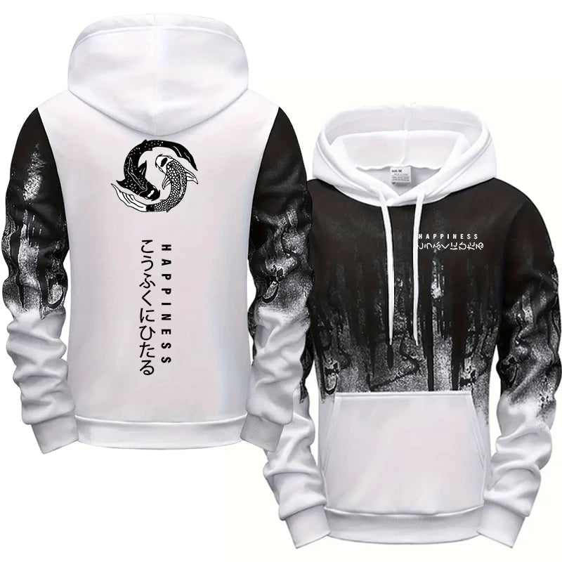 Japanese Fashion Men's Tracksuit Hoodies Sweatpants 2 Piece Set Fall&winter Daily Casual Sporty Jogging Suit Urban Trend Outfits