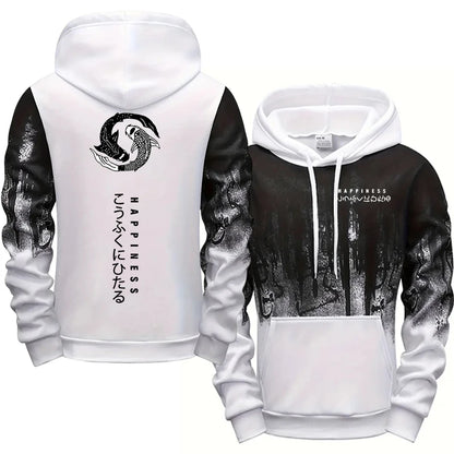 Japanese Fashion Men's Tracksuit Hoodies Sweatpants 2 Piece Set Fall&winter Daily Casual Sporty Jogging Suit Urban Trend Outfits