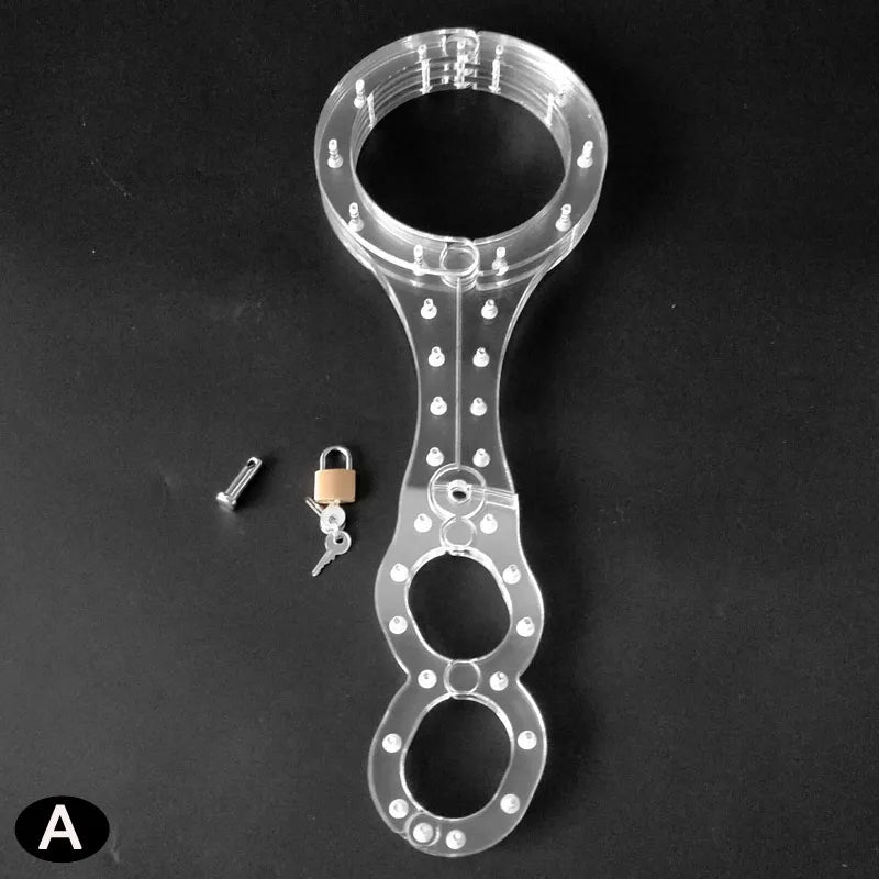 Neck Collar Handcuffs Crystal Flail BDSM Bondage Lock Hand Cuffs Sex Toys For Couples Women Wrist Restraints Adult Games Tools