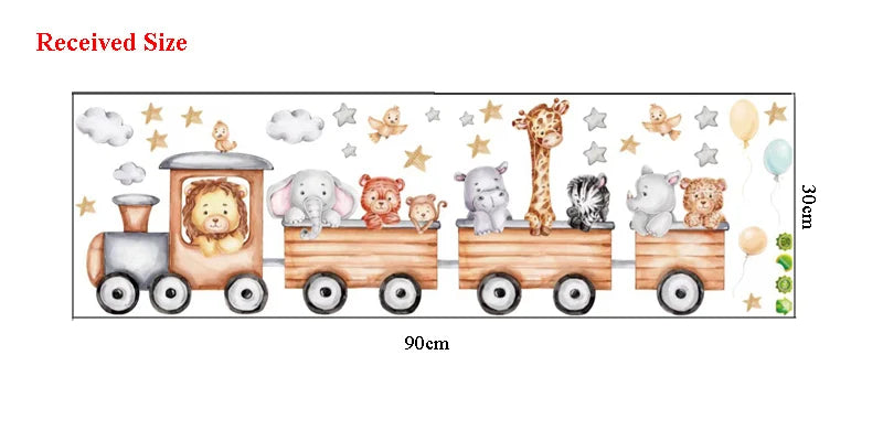 Cute Forest Animals Wall Stickers for Kids Rooms Children Boys Girls Baby Room Decoration Nursery Wallpaper Vinyl Elephant Lion