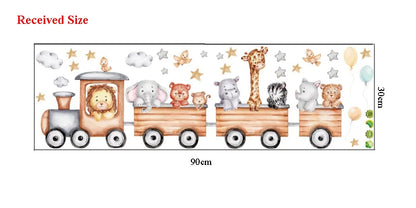 Cute Forest Animals Wall Stickers for Kids Rooms Children Boys Girls Baby Room Decoration Nursery Wallpaper Vinyl Elephant Lion