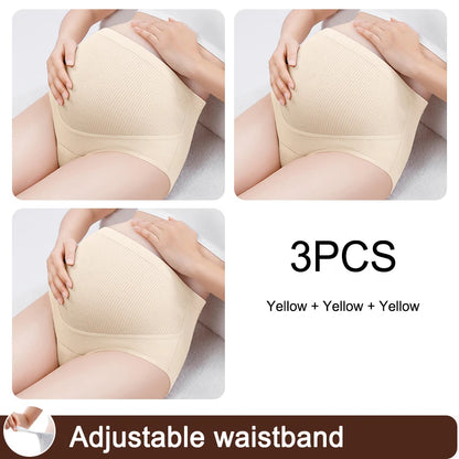 3PCS/set High Waist Intimate Clothes for Women Adjustable Waistband Pregnant Panties Cotton Maternal Panties Women's Underwear