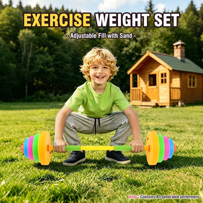 Adjustable Kids Dumbbell Barbell Set Indoor Outdoor Fitness Equipment Parent-Child Sports Toy Toddler Boy Girl Birthday Gifts