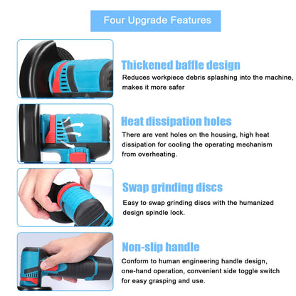 Angle Grinder Precision Cordless Grinder for Tight Spaces 12V Mini Power Tools Brushless Design Ideal for Detailed Polishing & DIY Projects