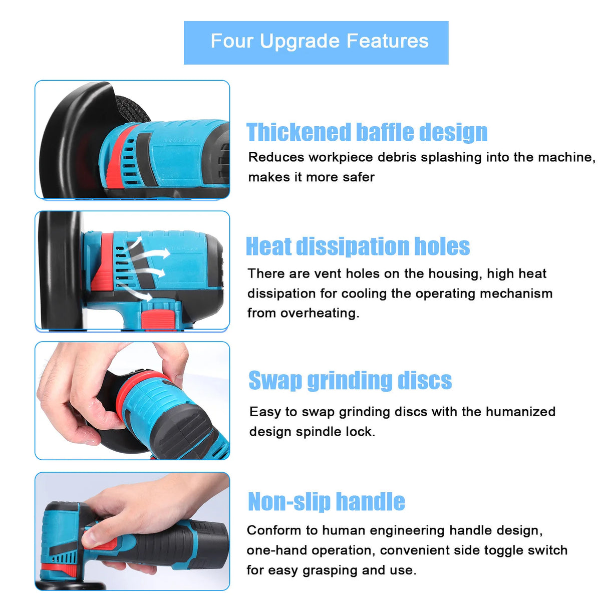Angle Grinder Precision Cordless Grinder for Tight Spaces 12V Mini Power Tools Brushless Design Ideal for Detailed Polishing & DIY Projects