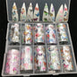 New Flower Nail Foils for Transfer Paper Stickers Floral Adhesive Fruit Nails Wraps Fish DIY Water Marble Nail Art Decorations
