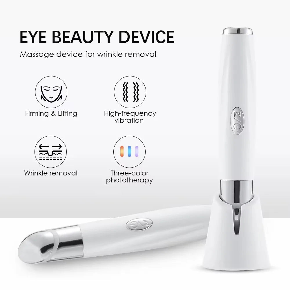 2026Electric Eye Massager Vibration Wrinkle Anti-Ageing Eye Massage Dark Circle Removal Beauty Face Eye Care Pen