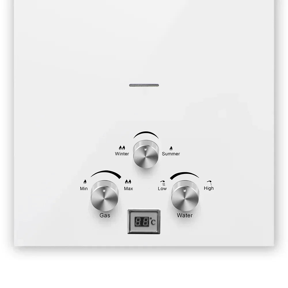 VEVOR Liquefied Petroleum Gas Water Heater 6L 8L 10L 12L 16L 18L Liquefied Petroleum Gas Propane Butane White Water Heater