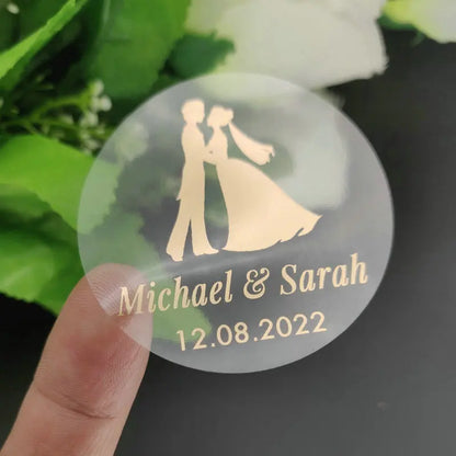 5CM Custom Name Wedding Sticker Personalized Design Your Label Candy Gift Box Birthday Party Seal Sticker Self-adhesive 50PCS