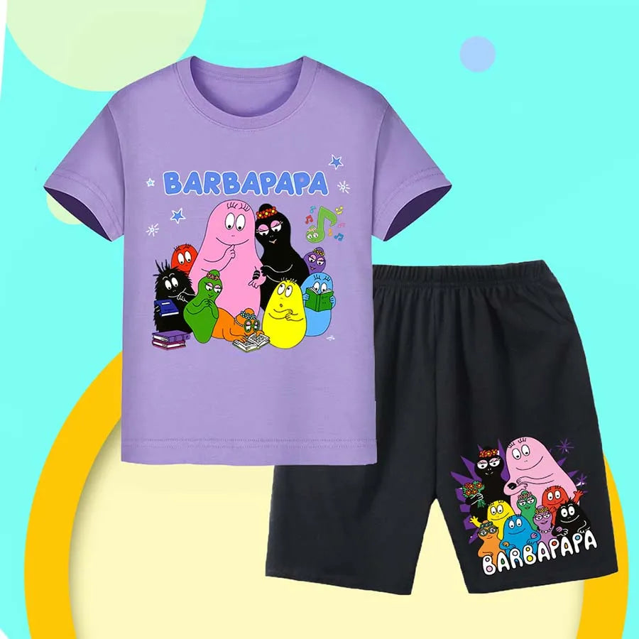 barbapapa Children's Suit for Girls Children's Clothing Girl Child Tracksuit Pajamas Kids Football Kits Korean Popular Clothes