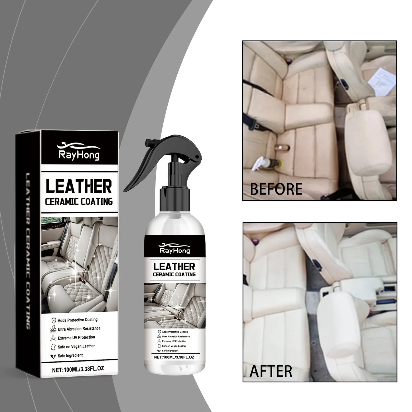 Multi Purpose Car Interior Cleaner Spray Wash Free Ceiling Leather Fabric seat cleaner powerful stain removal Detailing Liquid
