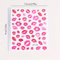 Fantasy Heart & Kiss Print Nail Art Stickers - Self-Adhesive, Matte Finish Decals for Easy DIY Manicures, Single Use