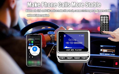FM12B 1.44 Inch LCD Bluetooth Car MP3 Player Handsfree Wireless FM Transmitter Radio Adapter USB Car Charger Remote Control