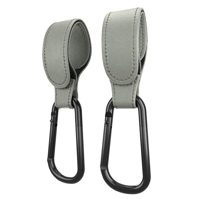 1/2pcs PU Leather Baby Bag Stroller Hook Pram Cart Organizer 360 Degree Rotatable Hook High-quality Crochet Stroller Accessories