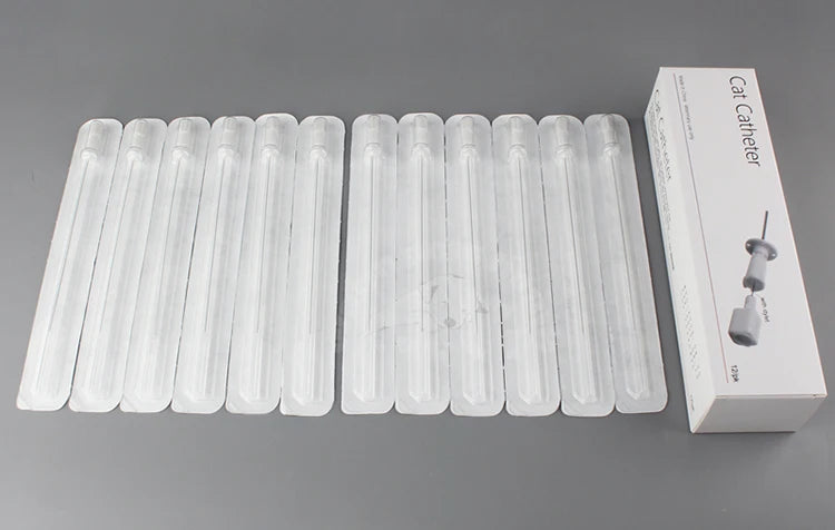 12PCS Cat Catheter With Stylet Side/End Open 1.0mm 1.3mm Cat Urinary Catheters Veterinary Consumables