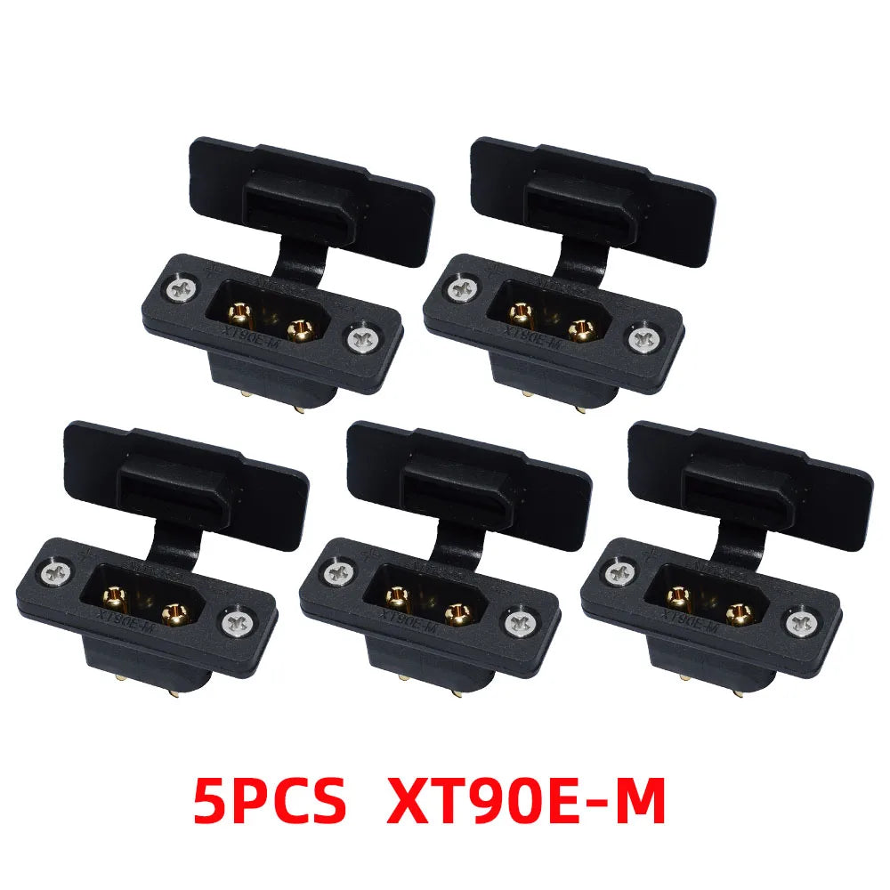 Amass XT90E-M Battery Connector XT90E Male Plug Gold-Plated Connector with PVC Protective Sleeve Dust Cap for RC Aircraft Drone