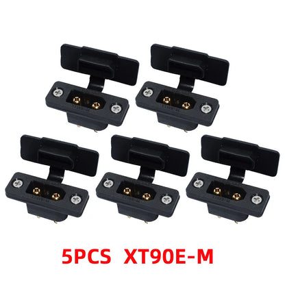 Amass XT90E-M Battery Connector XT90E Male Plug Gold-Plated Connector with PVC Protective Sleeve Dust Cap for RC Aircraft Drone