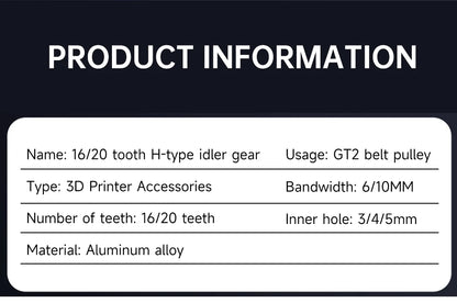 GT2 Idler Timing Pulley 16-tooth 20-Teeth with 3mm or 5mm Bore with Bearings for 3D Printer Parts Timing Belt 6mm 10mm