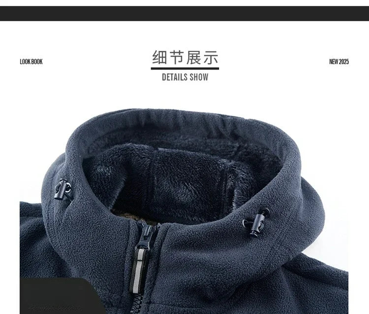 Autumn and Winter New Retro Trendy Jacket Men's Double Sided Polar Fleece Business Leisure Outdoor Couple Coat Top