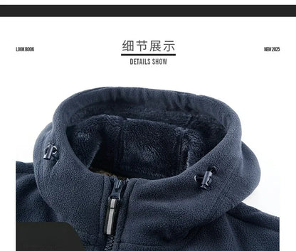 Autumn and Winter New Retro Trendy Jacket Men's Double Sided Polar Fleece Business Leisure Outdoor Couple Coat Top