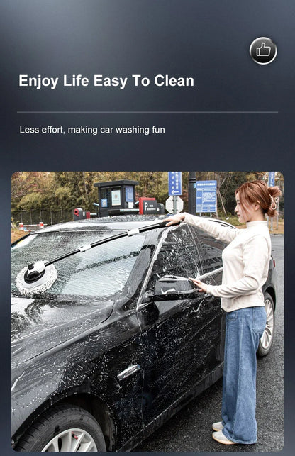 LEIBOO Car Wash Mop Cleaning Brush Telescoping Long Handle Cleaning Mop Retractable Bent Bar Car Wash Brush Auto Accessories Car Cleaning Tools
