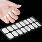 16Tips French Semi-Cured Gel Nail Wraps Sticker Pure Color Full Cover UV Gel Nail Polish Wraps Long-Lasting Nail Extension Decal