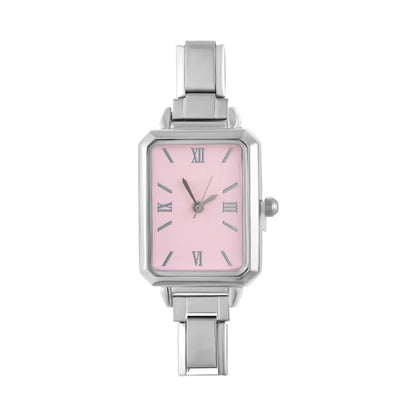 Fashion Colorful Dial Square Stainless Steel Women Watch Head Fit 9mm Bracelet For Party Friend Wife Birthday Jewelry Gifts