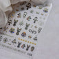 Collage Text English Letter Musical Note Star Graffiti Colorful 5D Love Heart Bowknot Nail Art Sticker Adhesive Manicure Decals