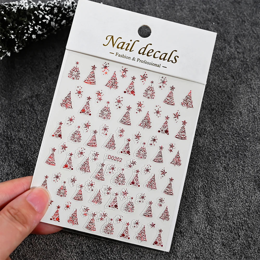 Winter Christmas Atmosphere Nail Stickers Snowman Snowflake Wapiti Self-adhesive High Quality Cute Nail Stickers Nail Art Deco