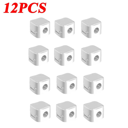 3/6/12Pcs/Set Magnetic Cable Clips Cable Organiser Adjustable Cord Holder Under Desk Organizing Cable Management Holder
