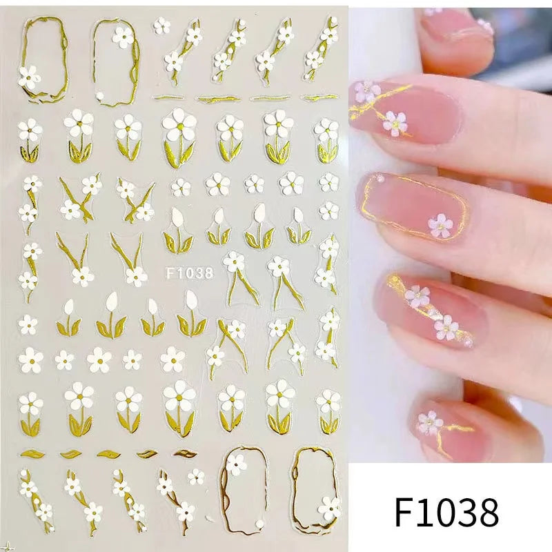 1PCS Marbled Nail Sticker 3D Abstract Lines Sticker Nail Art Supplies Nail Decals Y2K Laser Butterfly Ladies Nail Art Decoration