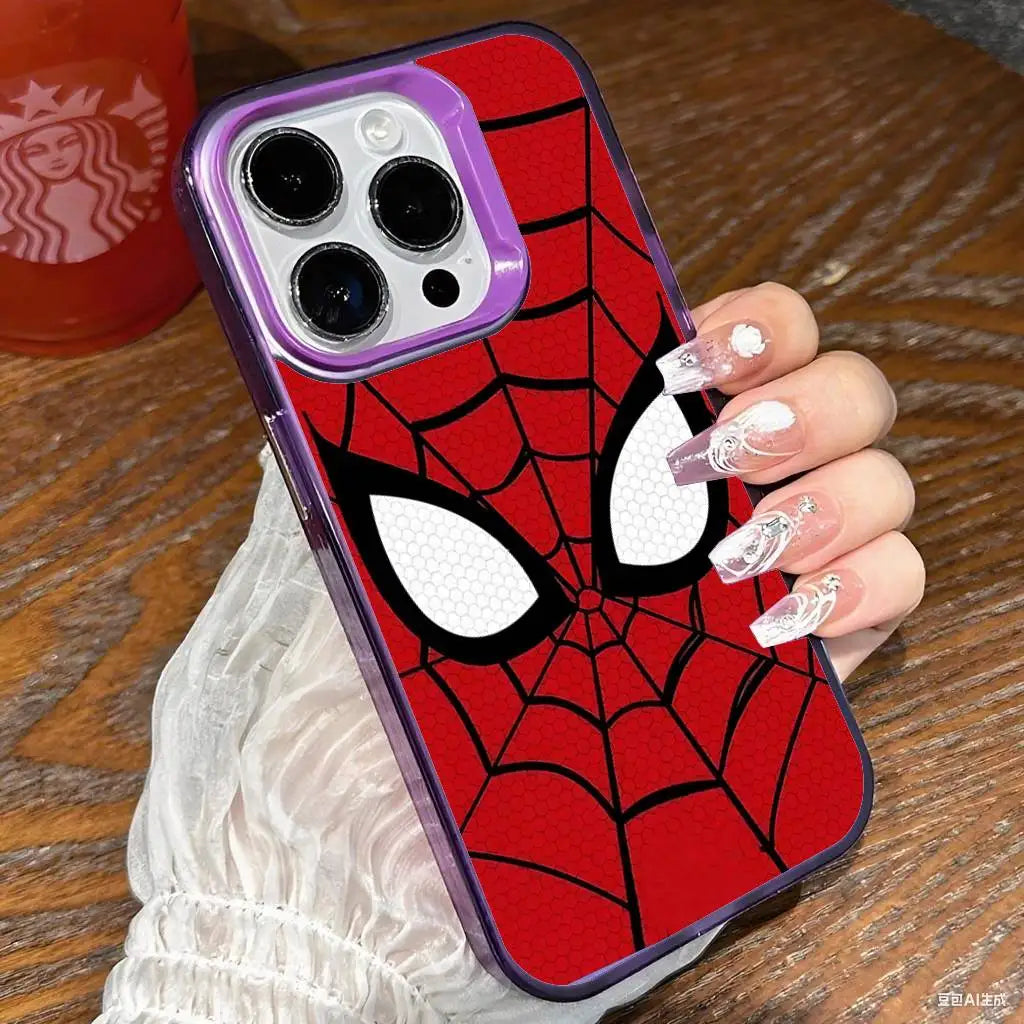Cool S-Spider-Man Phone Case For IPhone 17 16 15 Pro Max Plus 14 13 12 11 Black White Shockproof Phone Cover
