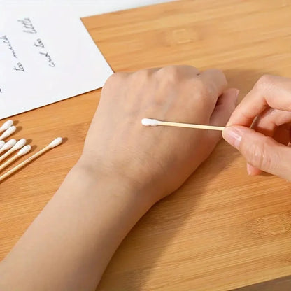 2000/1000pcs Unscented Cotton Swabs, Double-Headed, Wooden Stick, Makeup Removal & Cleaning Ear Cotton Swabs