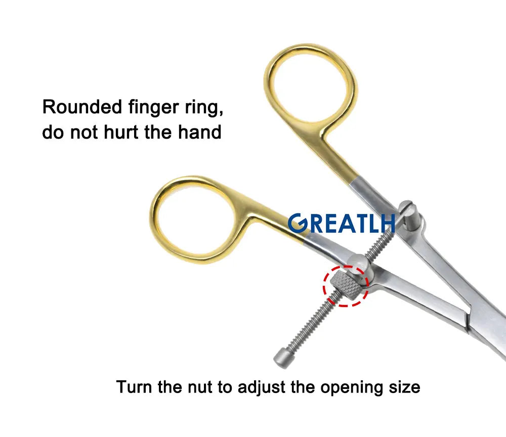 GREATLH Orthopedic Bone Reduction Forceps with Drill Guide Autoclavable Orthopedic Veterinary Instruments Stainless Steel