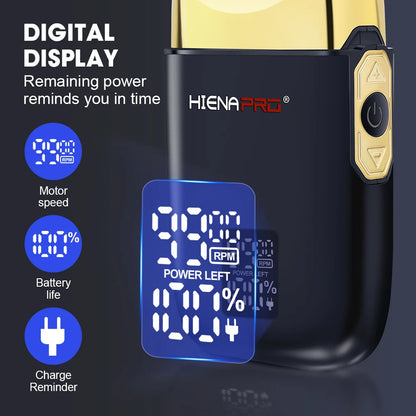 HIENA Shaving Machine Men Electric Shaver Hair Clipper Rechargeable Metal Housing Pro Electric Shaver for Men Electric Home
