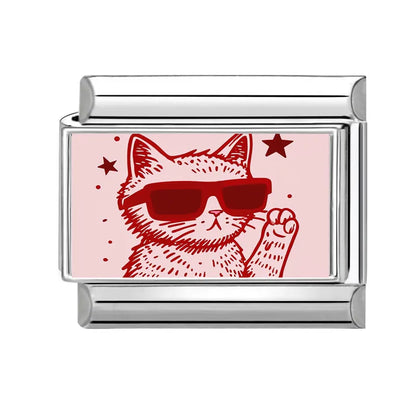Fashion Dog Cats Star Black Red Charm Bracelet Fit 9mm Bracelet Stainless Steel Italian Links Making DIY Jewelrys Wholesale