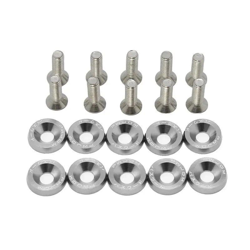 10 PCS M6 Car Modified Fasteners Fender Washer Bumper Engine Concave Screws Fender Washer License Plate Bolts Car Styling Gasket