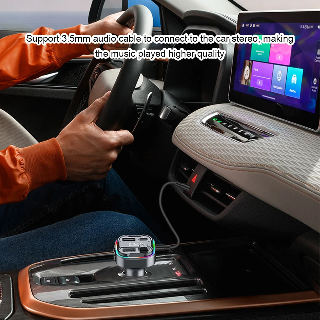 FM12B 1.44 Inch LCD Bluetooth Car MP3 Player Handsfree Wireless FM Transmitter Radio Adapter USB Car Charger Remote Control