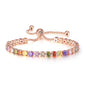Adjustable Colorful Birthstone Tennis Bracelets for Women 4MM Crystal Bangle Female Hand Chain Trend Jewelry Accessories H133