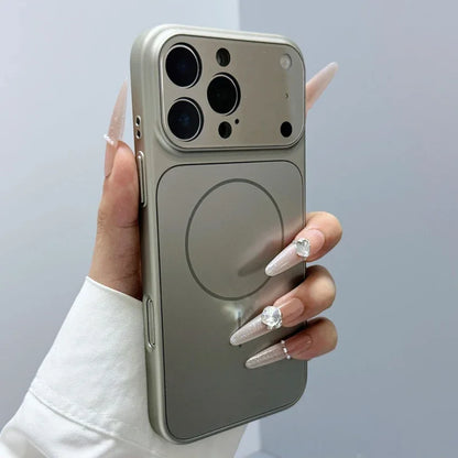 Frosted Camera Lens Protection For MagSafe Phone Case For iPhone 17 17Pro Max 16 15 14 13 Matte Wireless Charging Magnetic Cover